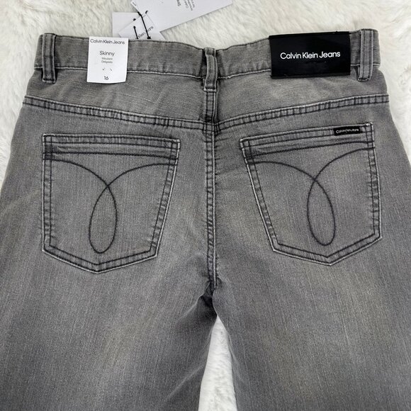 Calvin Klein Jeans Boys Skinny Grey Denim Jeans - Picture 8 of 16